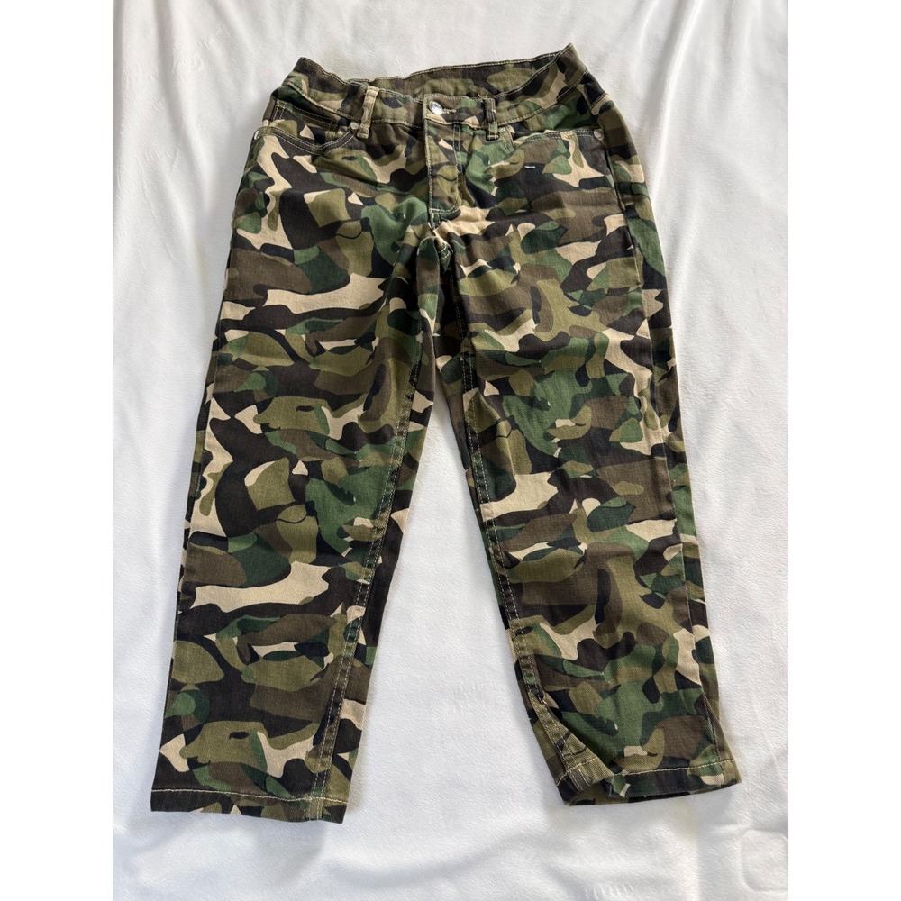 Venus Camo Print Straight Leg Ankle Pants Green Brown Size 2
